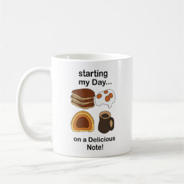 Ontbijt om mijn dag op een heerlijke noot te begin koffiemok