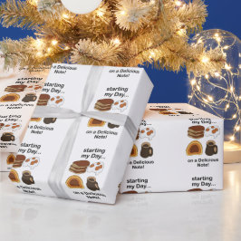 Ontbijt om mijn dag op een lekkere noot te beginne cadeaupapier