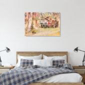 Ontbijt onder de Big Birch door Carl Larsson Canvas Afdruk (Insitu (Slaapkamer))