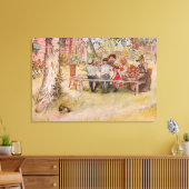 Ontbijt onder de Big Birch door Carl Larsson Canvas Afdruk (Insitu (Woonkamer))