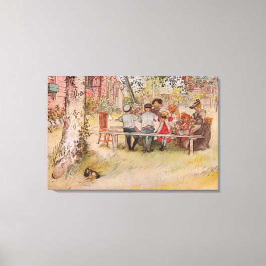 Ontbijt onder de Big Birch door Carl Larsson Canvas Afdruk (Voorkant)