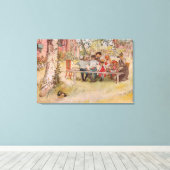 Ontbijt onder de Big Birch door Carl Larsson Canvas Afdruk (Insitu (Houten vloer))