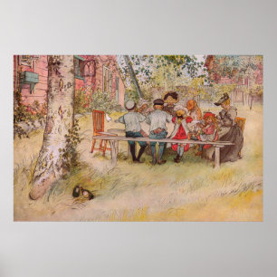 Ontbijt onder de Big Birch door Carl Larsson Poster