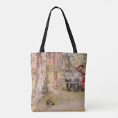 Ontbijt onder de Big Birch door Carl Larsson Tote Bag (Achterkant)
