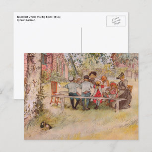 Ontbijt onder de grote berk door Carl Larsson Briefkaart