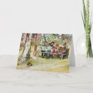 Ontbijt onder de Grote Berk door Carl Larsson Kaart