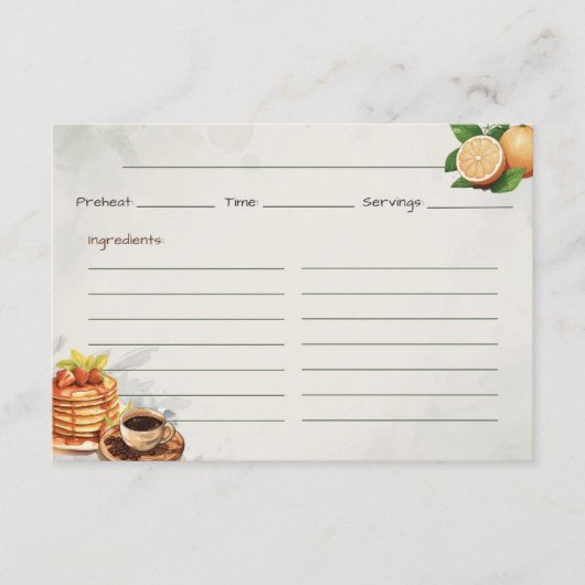 Ontbijt op bed Basic Recept Kaart (Voorkant)