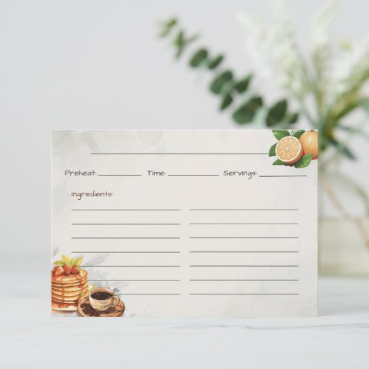 Ontbijt op bed Basic Recept Kaart (Staand voorkant)