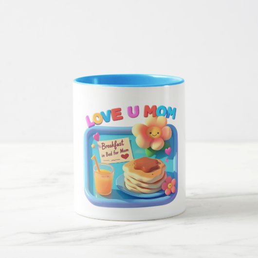 Ontbijt op bed Love You Mom Moederdag Mok (Midden)