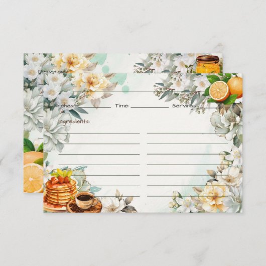 Ontbijt op bed Recept Kaart (Voorkant / Achterkant)