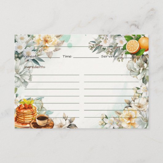 Ontbijt op bed Recept Kaart (Voorkant)