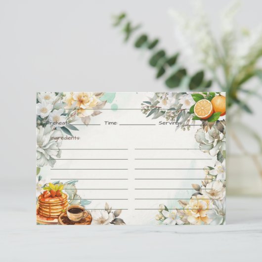 Ontbijt op bed Recept Kaart (Staand voorkant)