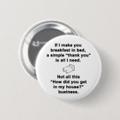 Ontbijt op Bed Ronde Button 5,7 Cm (Voorkant /achterkant)