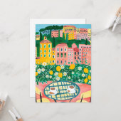 Ontbijt op het terras Wispelturige Stad Schilderij Kaart (Voorkant / Achterkant in situ)