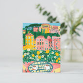 Ontbijt op het terras Wisselende Stad Schilderij Briefkaart (Staand voorkant)