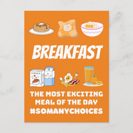Ontbijt opwindend briefkaart (Voorkant)