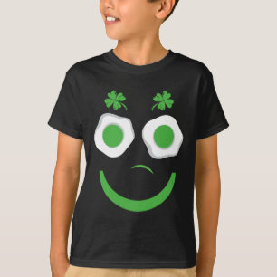 Ontbijt Patricks Day Funny Eggs Smile Green T-shirt