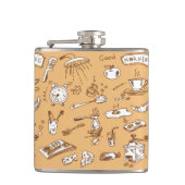 Ontbijt patroon 2 heupfles (Voorkant)