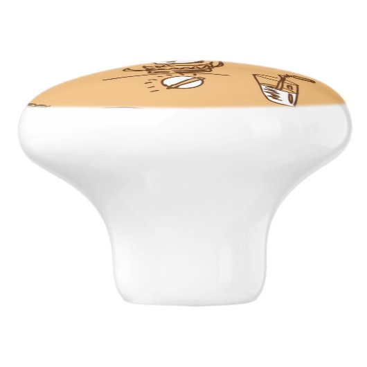 Ontbijt patroon 2 keramische knop (Zijkant)