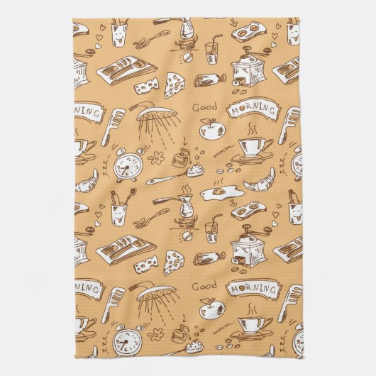 Ontbijt patroon 2 theedoek (Verticaal)