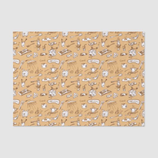 Ontbijt patroon 2 tissuepapier (Voorkant)