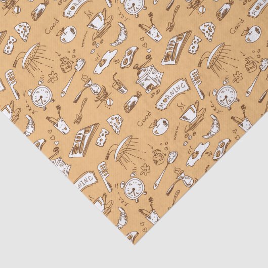 Ontbijt patroon 2 tissuepapier (Detail)