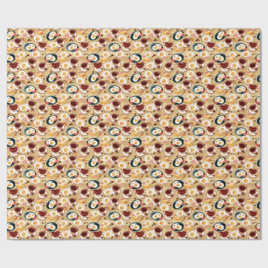 Ontbijt patroon 3 cadeaupapier (Vlak)