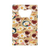 Ontbijt patroon 3 creditkaart flessenopener (Voorkant)