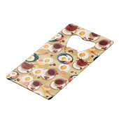 Ontbijt patroon 3 creditkaart flessenopener (Voorkant Gekanteld)