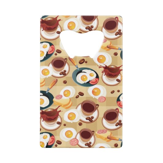 Ontbijt patroon 3 creditkaart flessenopener (Achterkant)