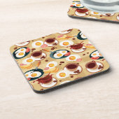 Ontbijt patroon 3 drankjes onderzetter (Linkerzijde)