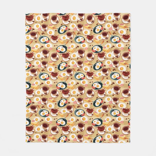 Ontbijt patroon 3 fleece deken (Voorkant)