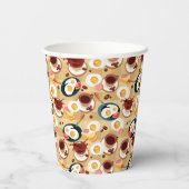 Ontbijt patroon 3 papieren bekers (Achterkant)
