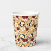 Ontbijt patroon 3 papieren bekers (Rechts)