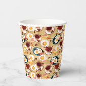 Ontbijt patroon 3 papieren bekers (Voorkant)