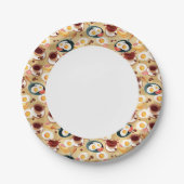 Ontbijt patroon 3 papieren bordje (Voorkant)