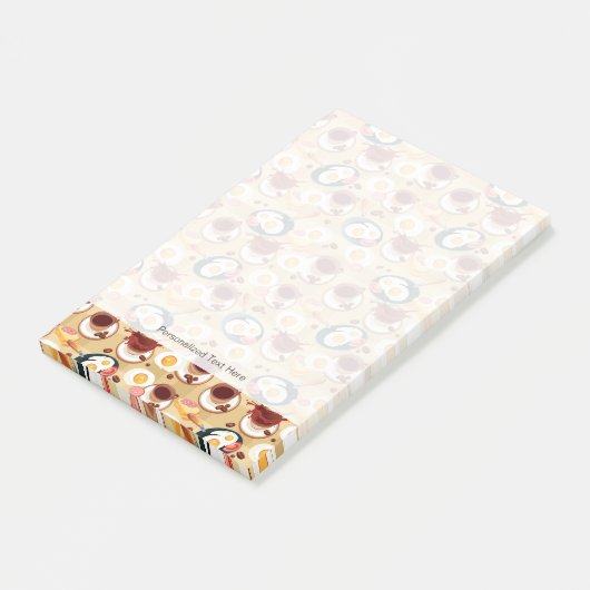 Ontbijt patroon 3 post-it® notes (Schuin)