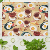 Ontbijt patroon 3 theedoek (Gevouwen)