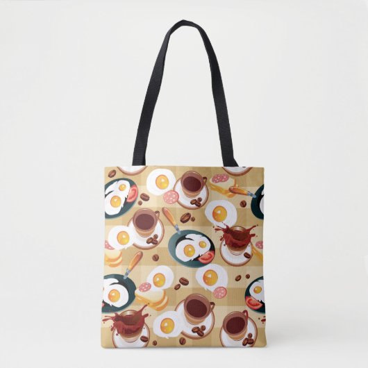 Ontbijt patroon 3 tote bag (Voorkant)