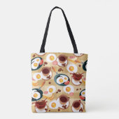 Ontbijt patroon 3 tote bag (Achterkant)