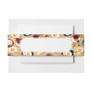 Ontbijt patroon 3 uitnodigingen wikkel