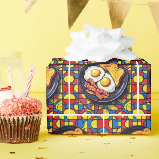 Ontbijt Pop Art Cadeaupapier (Verjaardagsfeest)