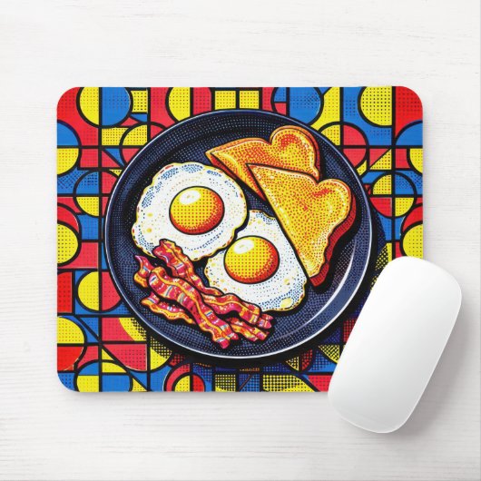 Ontbijt Pop Art Muismat (Met muis)