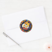 Ontbijt Pop Art Ronde Sticker (Envelop)