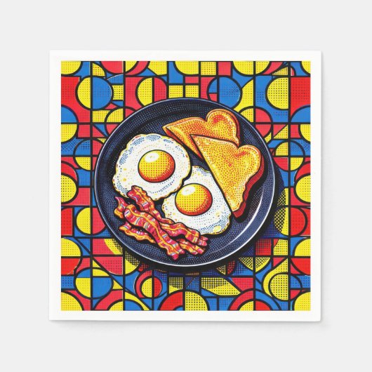 Ontbijt Pop Art Servet (Voorkant)