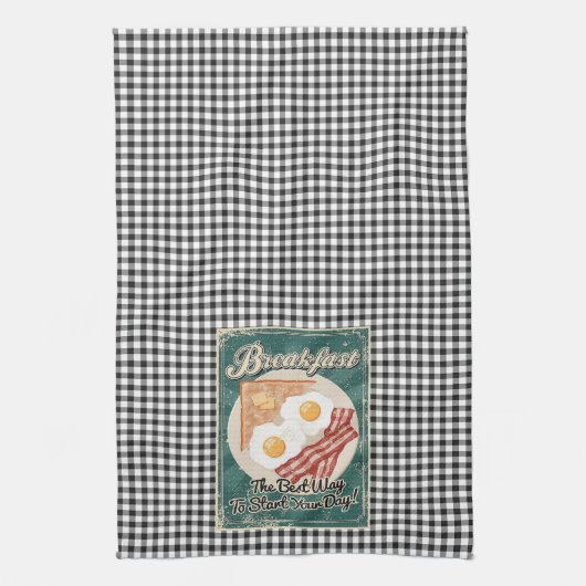 Ontbijt Retro Theedoek (Verticaal)