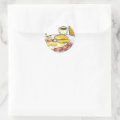 Ontbijt Ronde Sticker (Tas)