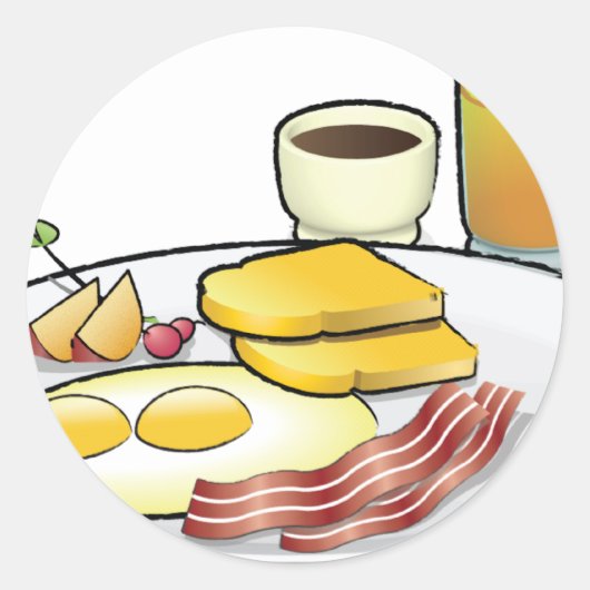 Ontbijt Ronde Sticker (Voorkant)