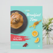 Ontbijt Sale, Koffiewinkel Ontbijt Menu Kaart (Staand voorkant)