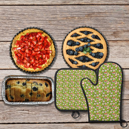 Ontbijt smoothies en fruit groen ovenwant & pannenlap set